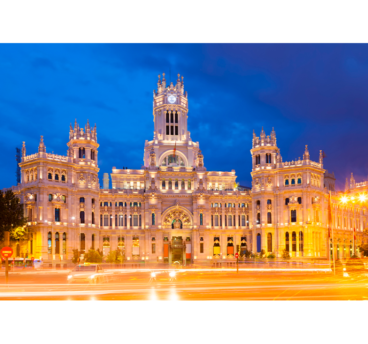 fotomural de palacio cibeles à noite cidade - TenStickers