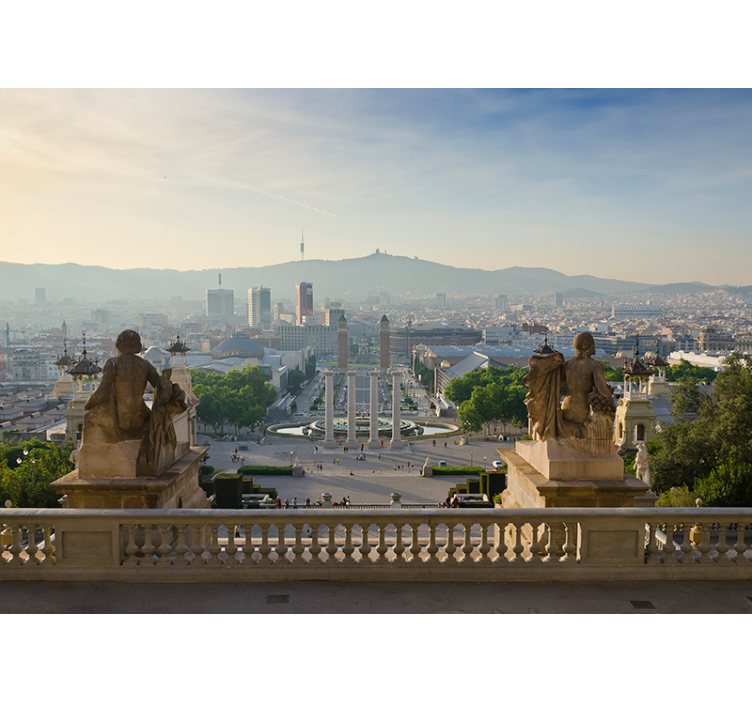 Fotomurais de lugares Barcelona fuente montjuic - TenStickers