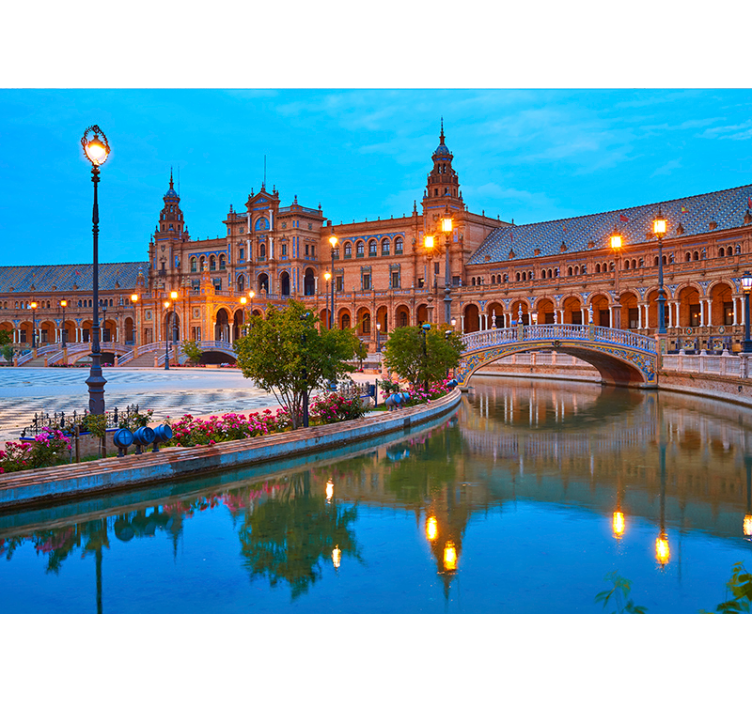 Fotomural para quarto Sevilla à noite - TenStickers