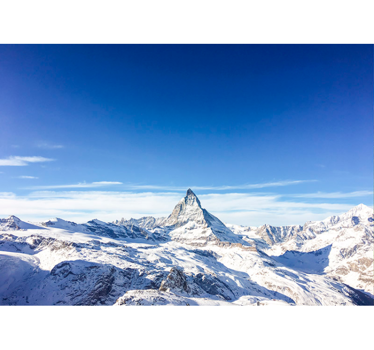 fotomural de matterhorn no inverno azul - TenStickers