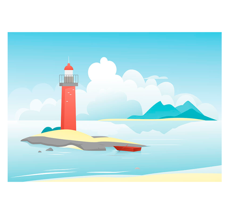 Fotomurais de paisagens farol sob nuvens - TenStickers