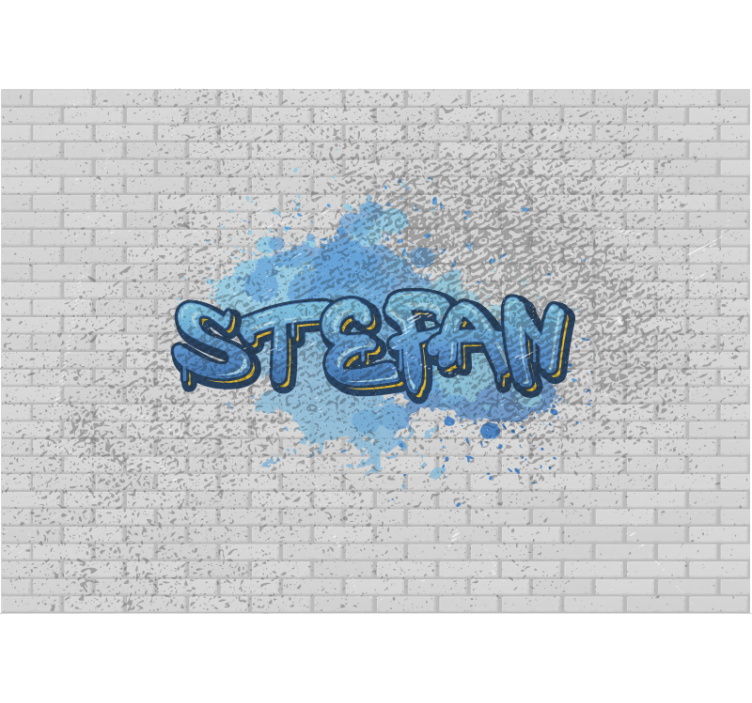 fotomural de parede personalizado com graffiti azul - TenStickers