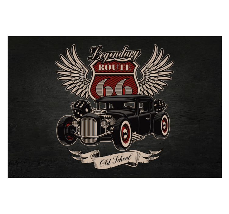 fotomural de parede de carro de rota de serviço - TenStickers