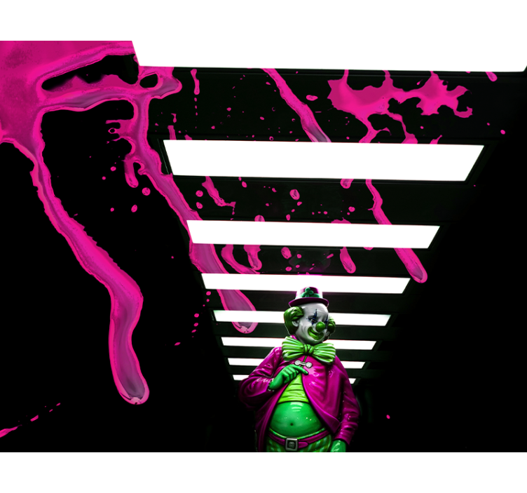 Mural de parede de arte urbana palhaço de rosa - TenStickers