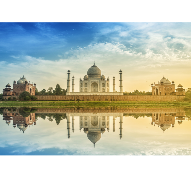 Fotomurais cidades e países imagem espelhada do taj mahal - TenStickers
