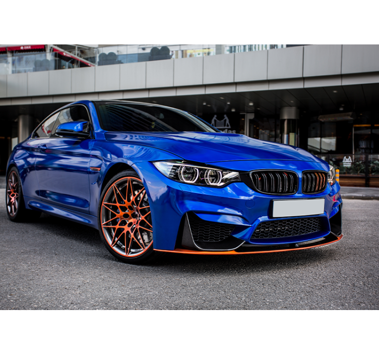 Para fotomural de parede de carro desporto azul quarto - TenStickers