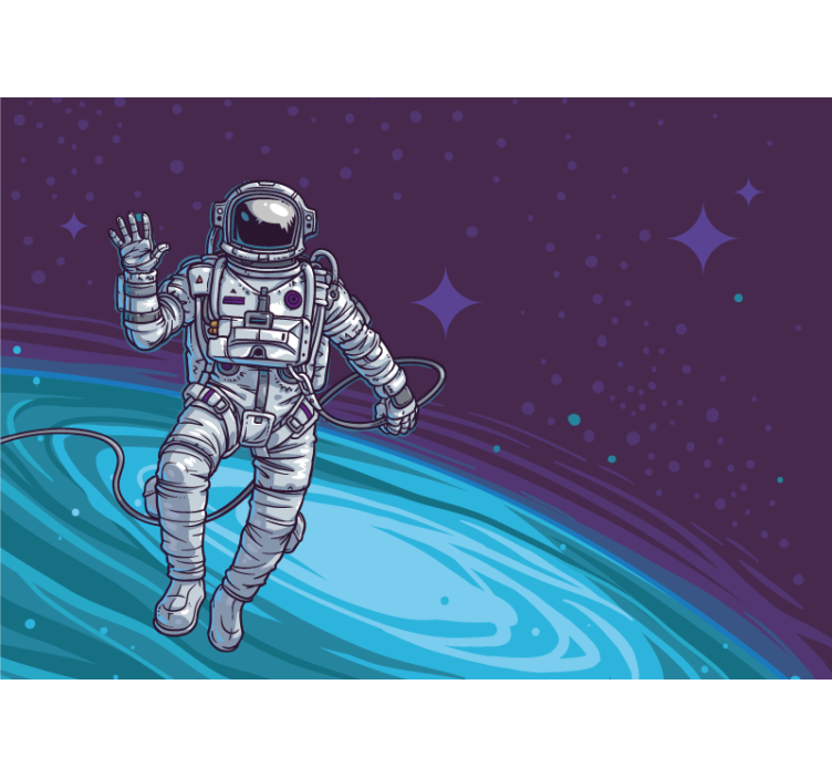 Mural de parede espaço astronauta flutuando para longe - TenStickers