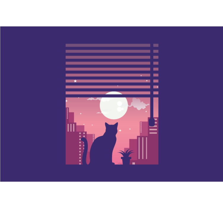 Murais de Parede Logotipo da cat night city - TenStickers