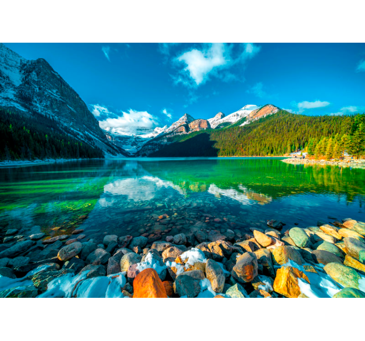 Fotomurais de paisagens imagem espelhada do lago da montanha - TenStickers