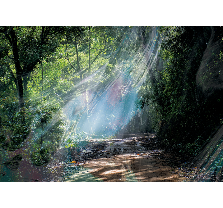 Fotomurais de paisagens Floresta de efeito de profundidade 3d - TenStickers