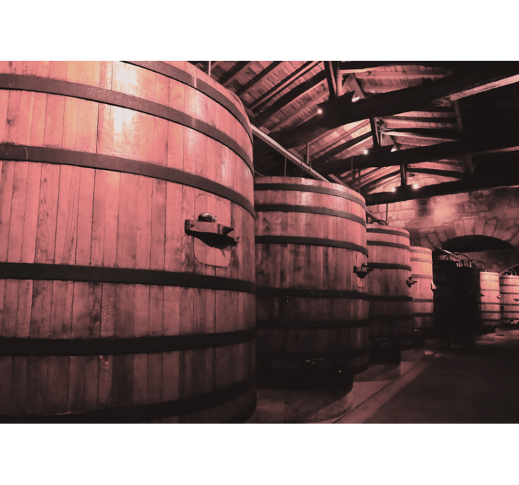 Mural de parede pedra armazenamento de barril de madeira - TenStickers