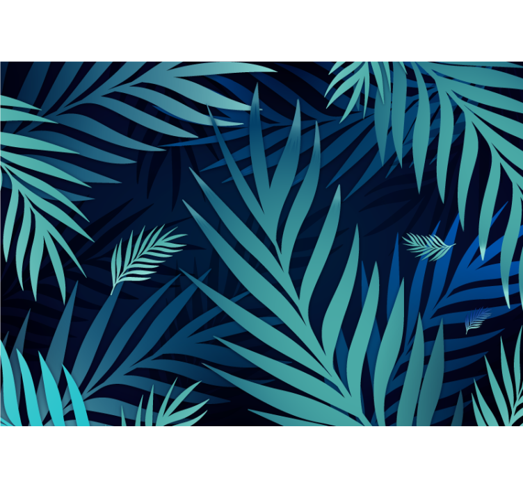 Mural de parede natureza com motivo de folha exótica - TenStickers