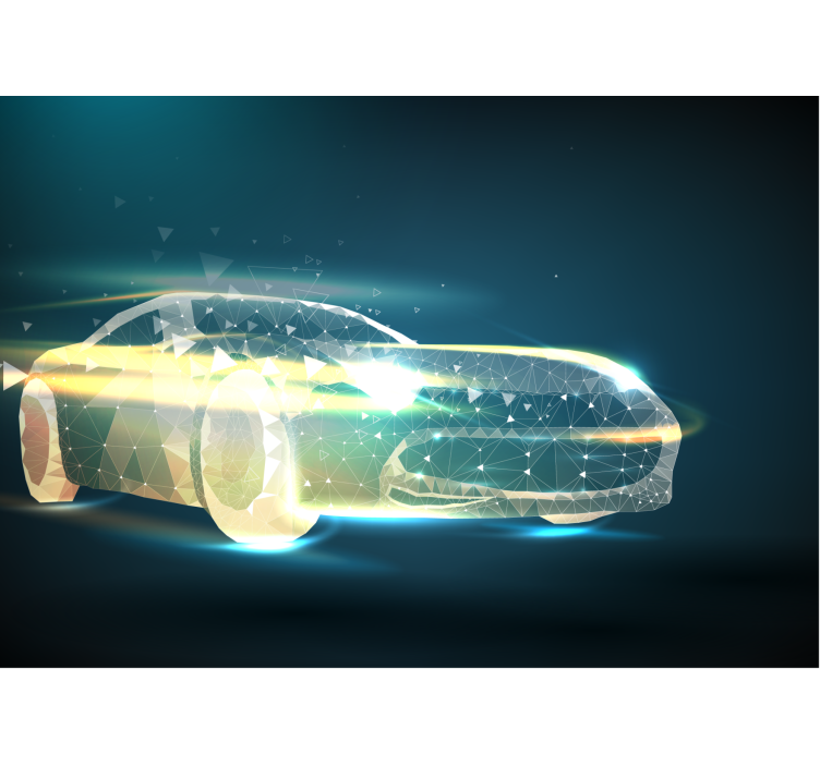 Mural de parede veículos movimento geométrico de carros - TenStickers