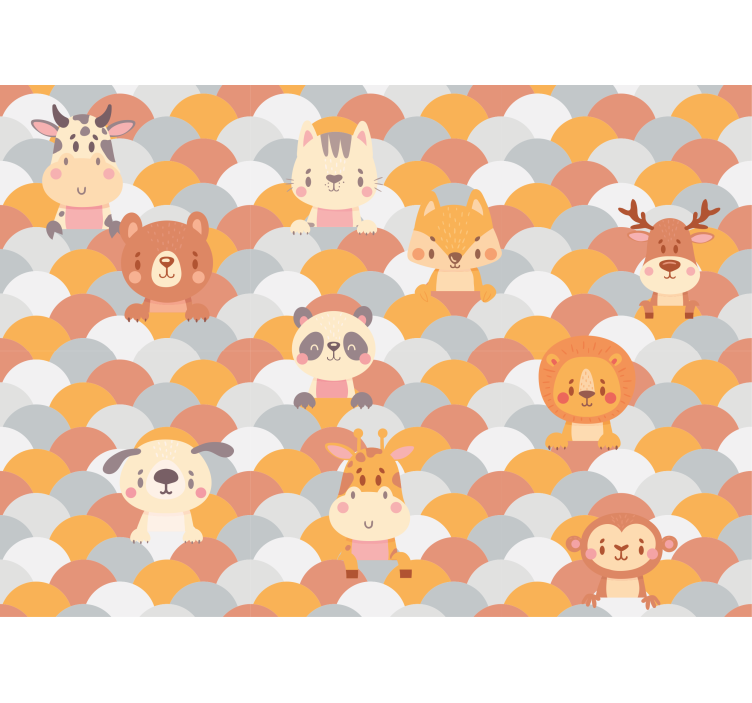 Mural de parede animais expressões adoráveis de animais - TenStickers