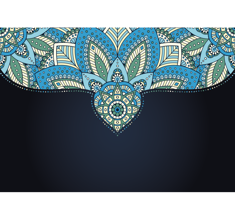 Mural de parede mandalas padrão de folhas intrincado - TenStickers