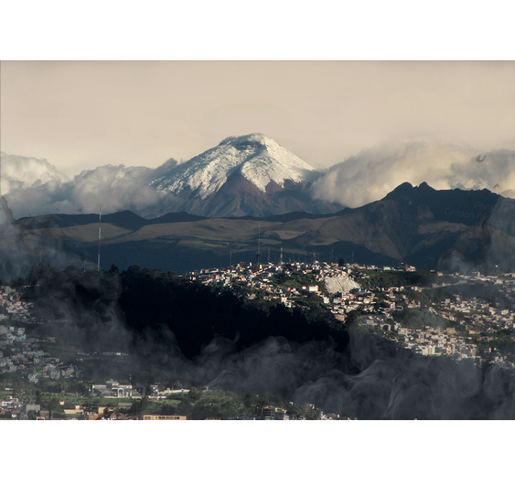 Mural de parede montanha vista da montanha nevada - TenStickers