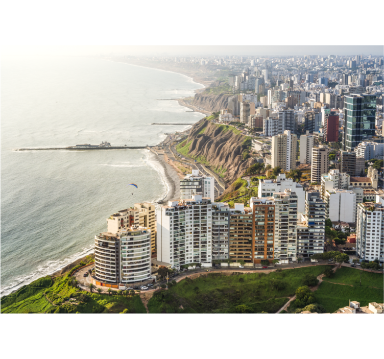 Fotomurais cidades e países horizonte da cidade costeira - TenStickers