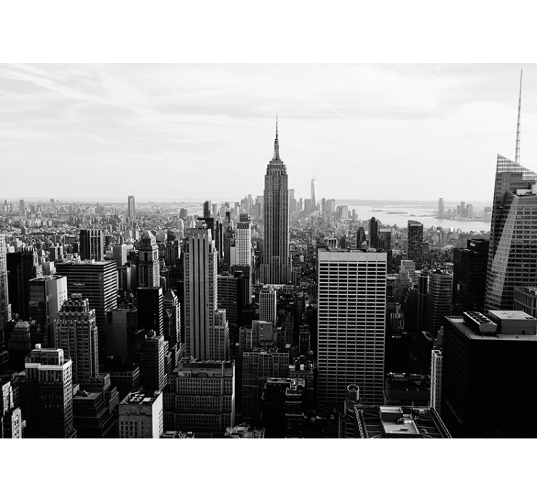 Fotomural para gabinete Manhattan do ar preto e branco - TenStickers