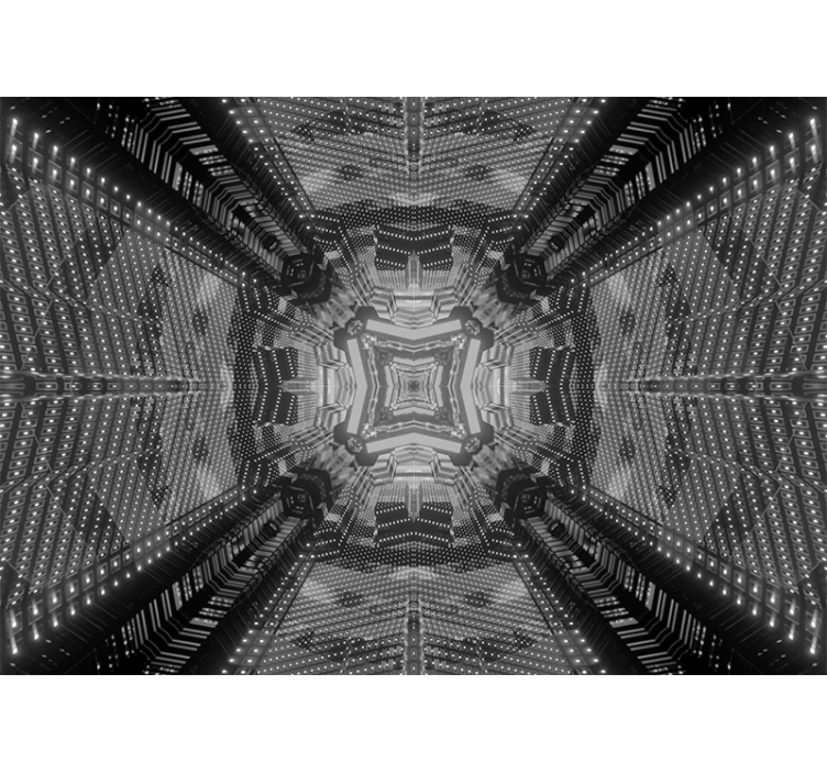 Mural de parede abstrato com padrões geométricos complexos - TenStickers