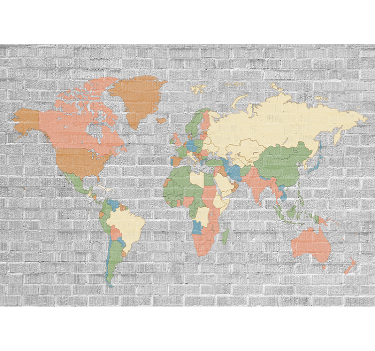 Mural de parede mapa mundial atlas global extensivo - TenStickers