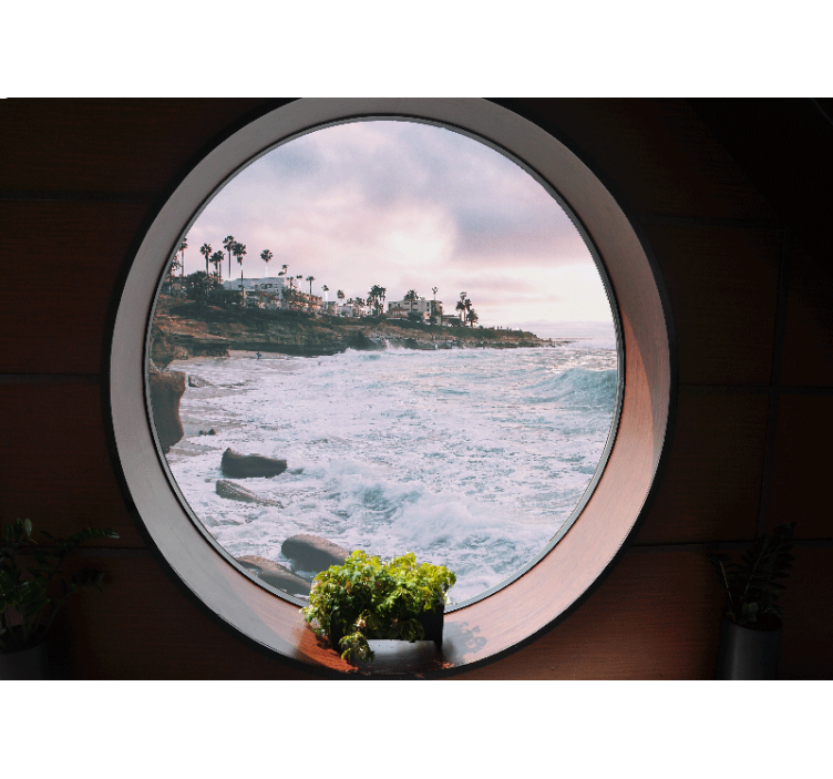 Fotomurais de paisagens cena de onda costeira - TenStickers