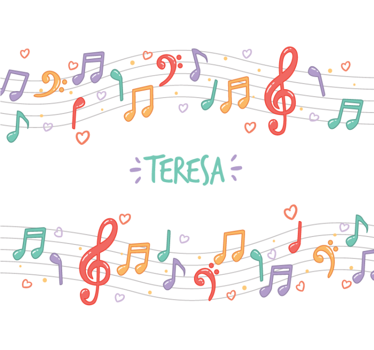 fotomural de parede personalizado com tema musical - TenStickers