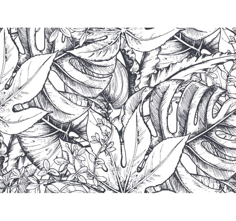 Mural de parede natureza ilustração botânica frondosa - TenStickers