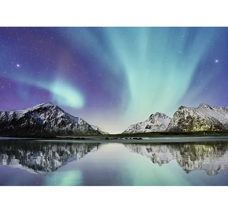 Fotomurais de paisagens Lago da aurora boreal - TenStickers
