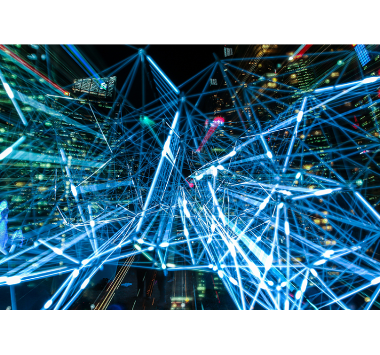 Mural de parede abstrato rede digital inspirada - TenStickers