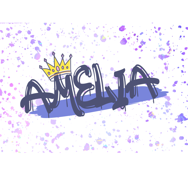 Murais de Parede Garota graffiti com uma coroa - TenStickers