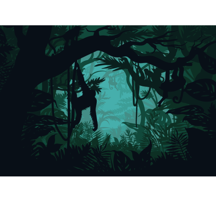 Fotomural selva cenário de floresta vibrante - TenStickers