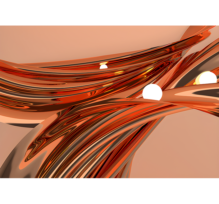 Mural de parede abstrato curvas orgânicas fluidas - TenStickers