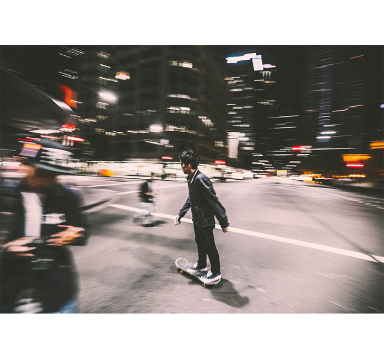 Fotomurais cidades e países patinação noturna urbana - TenStickers