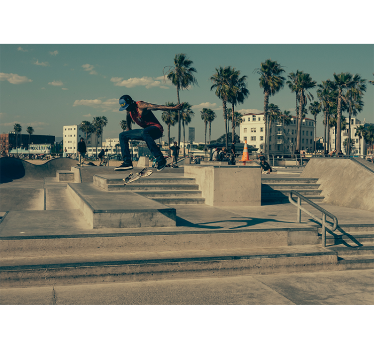 Mural de parede de arte urbana skatista em ação - TenStickers