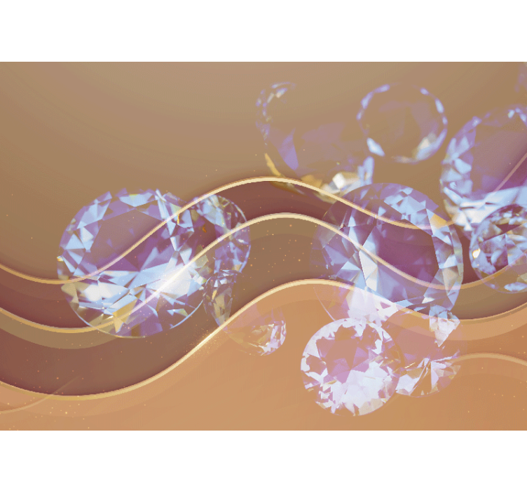 Mural de parede abstrato ondas de cristal brilhantes - TenStickers