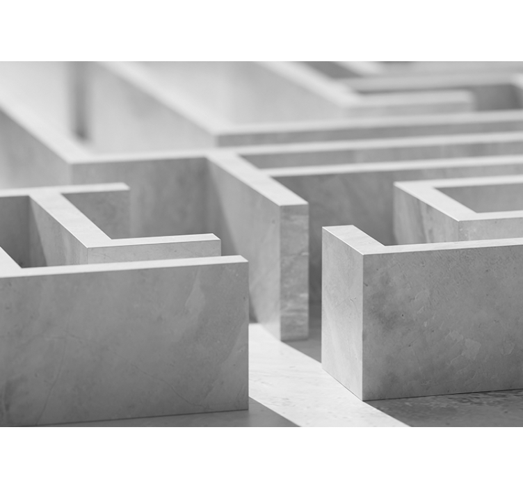 Murais de Parede 3D Labirinto branco - TenStickers