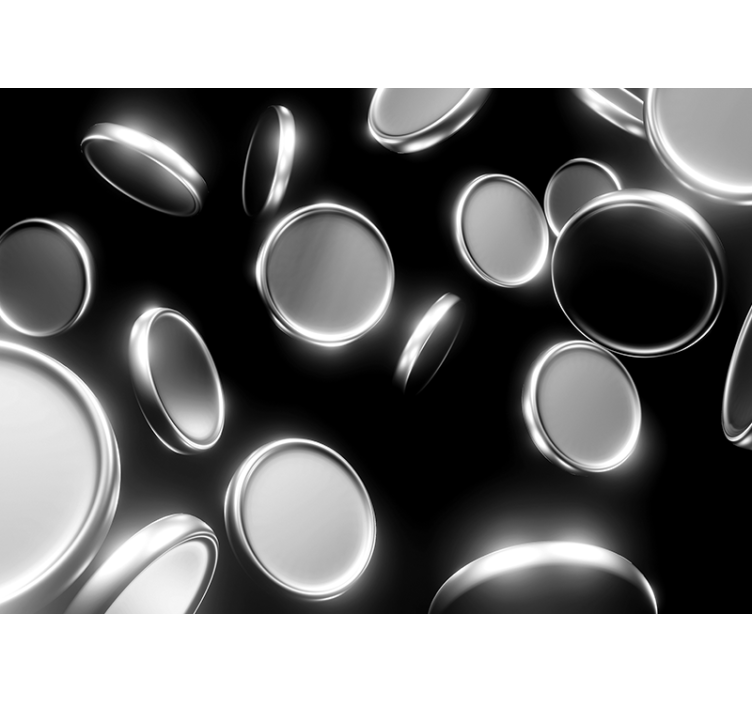 Mural de parede abstrato formas redondas à deriva - TenStickers