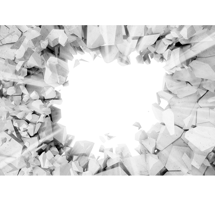 Murais de Parede 3D textura de concreto quebrado - TenStickers