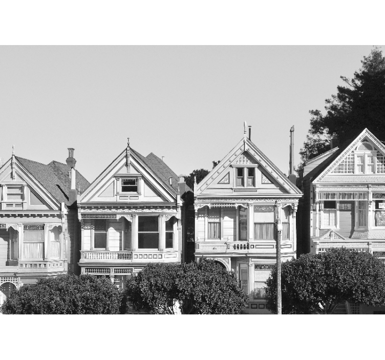 Fotomurais cidades e países fileira de casas vitorianas - TenStickers