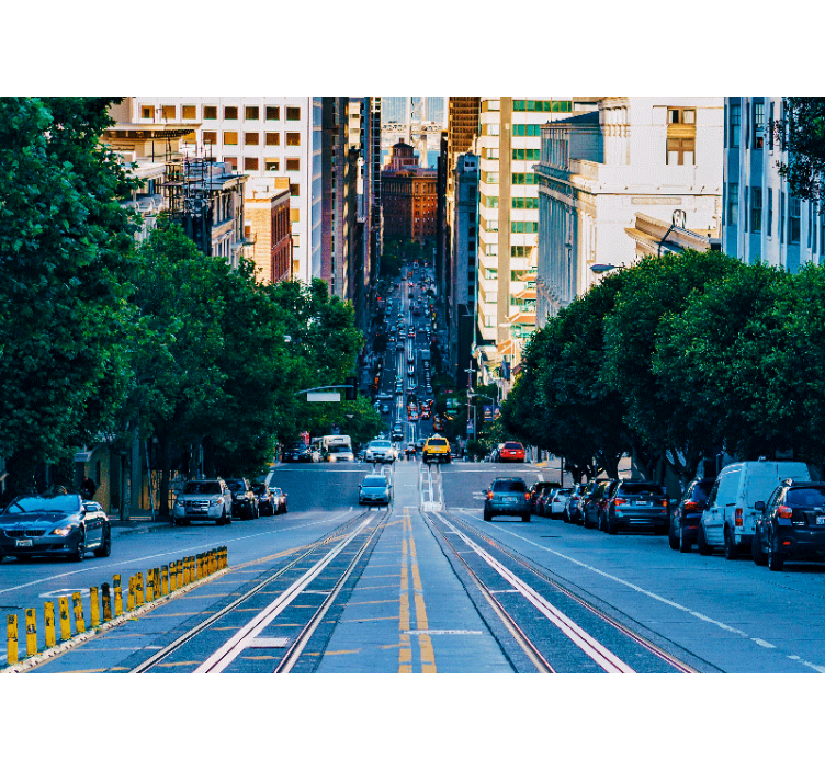 Fotomurais cidades e países vista de rua urbana - TenStickers