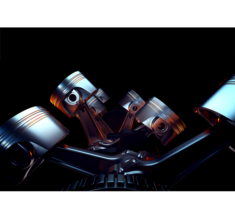 Mural de parede veículos detalhe de componentes do motor - TenStickers