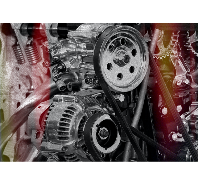 Mural de parede veículos detalhes de motores - TenStickers