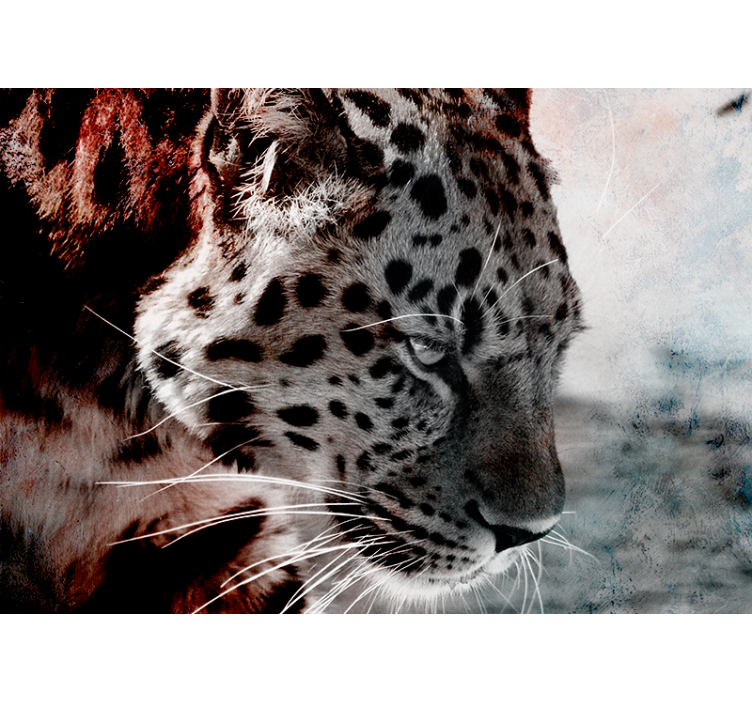 Fotomural para gabinete Leopardo preto e branco - TenStickers