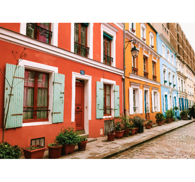 Fotomurais cidades e países fachadas parisienses coloridas - TenStickers