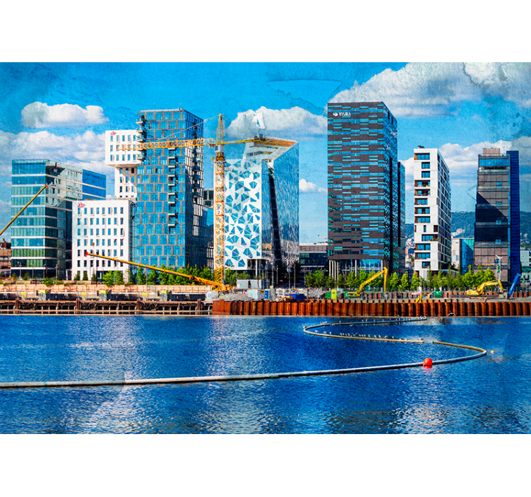 Fotomurais cidades e países Rio ensolarado durante o dia de oslo - TenStickers