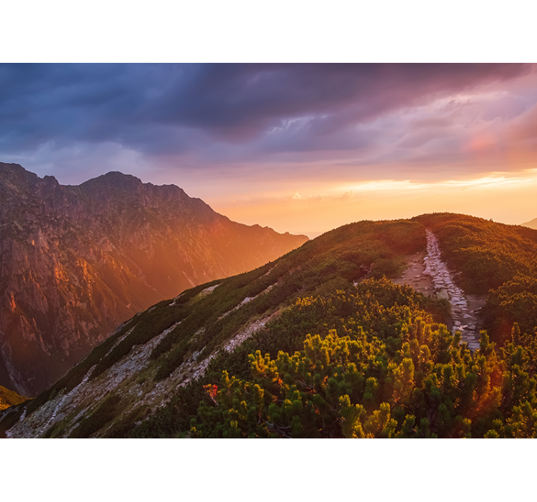 Mural de parede montanha amplo crepúsculo da montanha - TenStickers