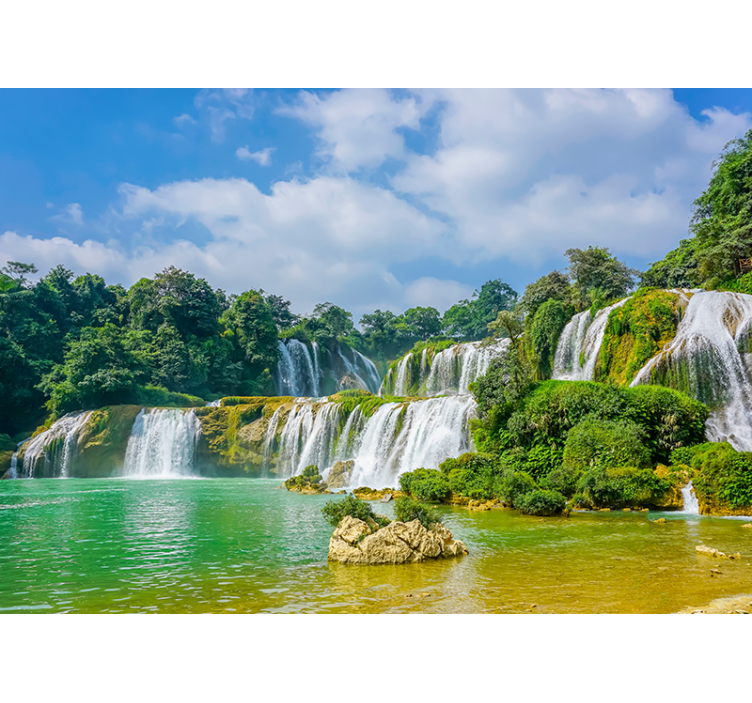 Murais de Parede 3D 3d cachoeira tropical - TenStickers