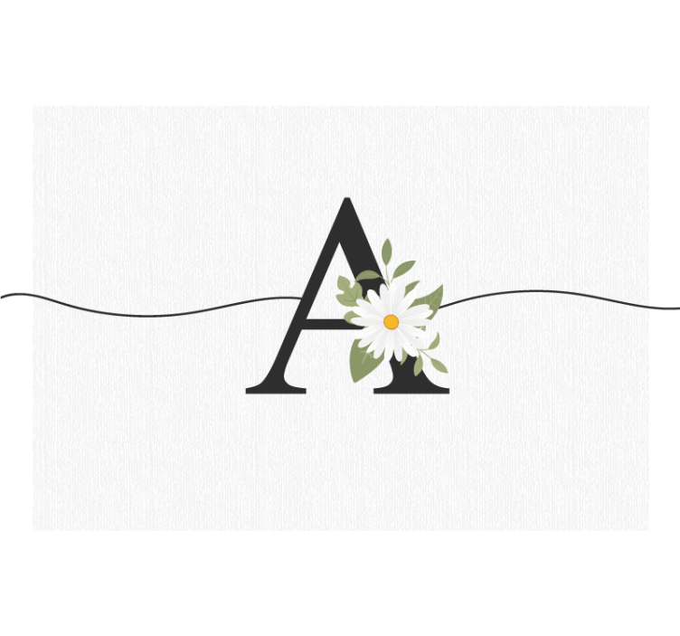 Fotomurais flores Margarida inicial personalizada - TenStickers