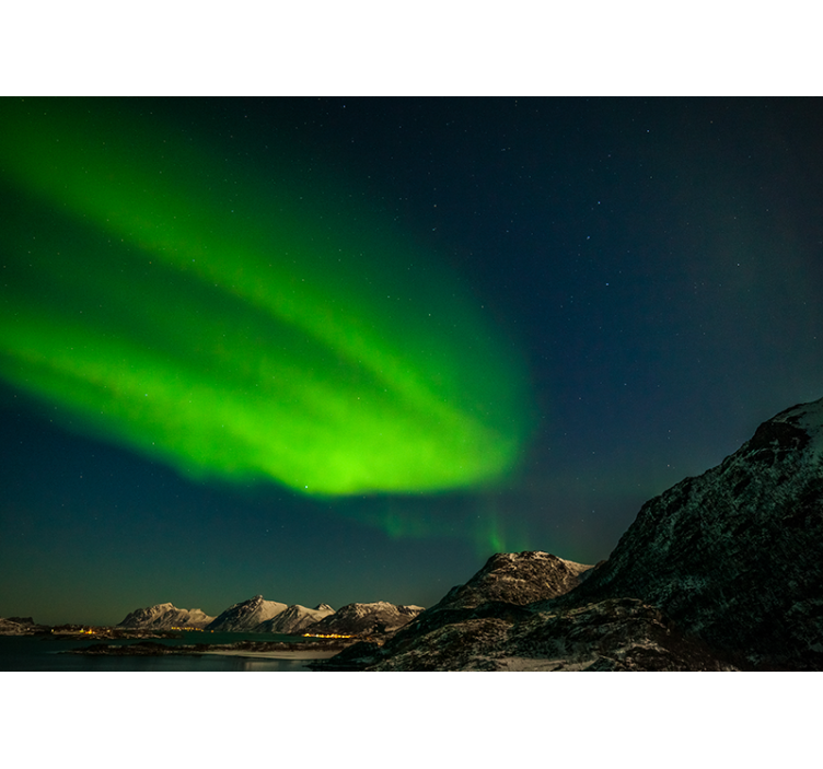 Fotomurais de paisagens Aurora boreal norueguesa - TenStickers