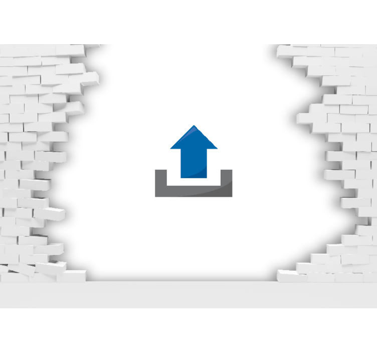 Murais de Parede 3D Parede quebrada de tijolos 3d com foto - TenStickers